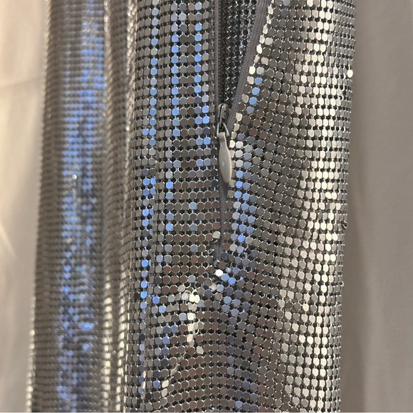 NWT Lovers & Friends X Anja Dujaković Oleema Maxi Dress Disco Silver chain y2k - Picture 9 of 9
